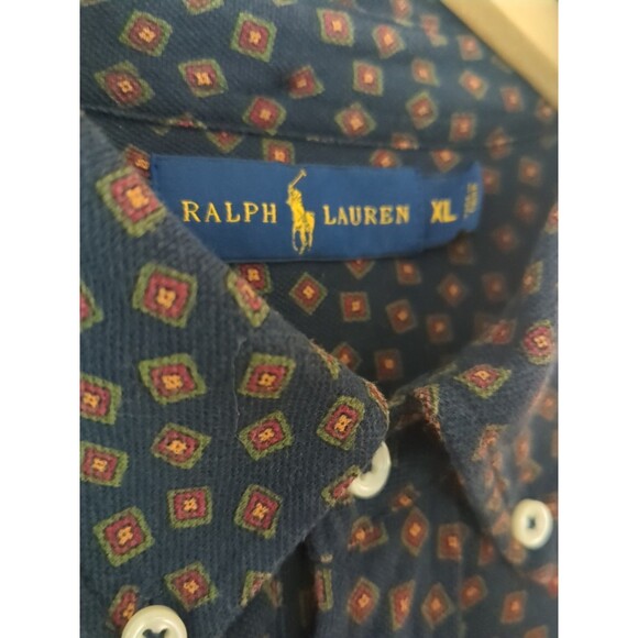 Ralph Lauren Men's Polo XL Printed Cotton Pullover Shirt, Navy Blue/ Multi - Picture 5 of 6